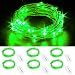 CYLAPEX 6 PCS Green Fairy Lights, Battery Operated String Lights Firefly Lights Micro LED Starry String Lights on 3.3ft/1m Silvery Copper Wire for DIY Christmas Decoration Costume Wedding Party Decor