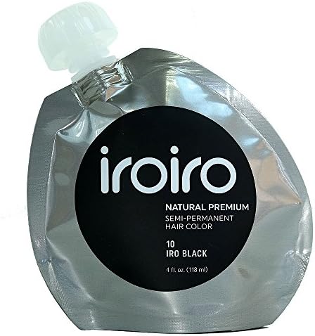 Iroiro Premium Natural Semi-Permanent Hair Color 10 Iro Black (4Oz)