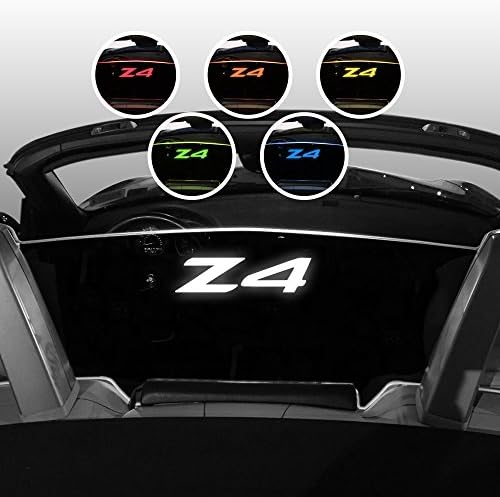 Windrestrictor Wind Deflector for BMW Z4 Convertible | 2002-2008 | Controls Backdraft Air Flow & Wind Noise | Laser Etched Z4 Design | White Color LED Illumination | Made in the USA | Silver Bracket