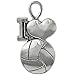 SUNYIK 25pcs Tibetan Silver Tone I Love Volleyball Heart Charms Findings