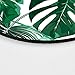 Tropical Leaf Mousepad - Mat - Beautiful Design - Leaves Green with White Background - Round Mouse pad