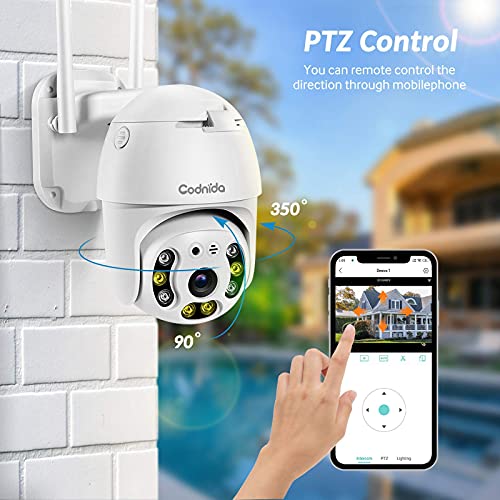 Security Camera Outdoor, Codnida Pan Tilt Wireless WiFi Security Camera