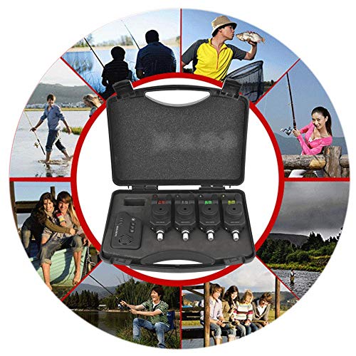 Zer one 4 + 1 Set Dishing Bissanzeiger Set, 4 Launcher + 1 Empfänger Wasserdichtes Elektronisches Karpfenangeln… – Bild 4