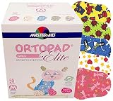 Ortopad Elite Girls Eye Patches - Patterns with Glitter Accents, Medium Size (50 Per Box)