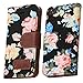 JASSINS Flower and Deluxe Book Style Folio PU Leather Wallet with Magnet Design for iPhone 5 5S (Black)