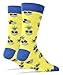 Oooh Yeah Socks - Mens Crew - PINEAPPLE DUDE Yel, Large