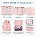 Travel Packing Cubes, VAGREEZ Lightweight Luggage Organizers Bags Set for Carry on Suitcase (6Pcs Pink)
