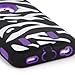 iPhone 5C Case, E LV iPhone 5C case - heavy Duty Rugged Dual Layer Hybrid Armor Defender Case Cover for iPhone 5C with 1 Screen Protector, 1 Black Stylus and 1 Microfiber - ZEBRA PURPLE