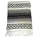 El Molcajete Brand Traditional Mexican Yoga Blanket Serape Grey