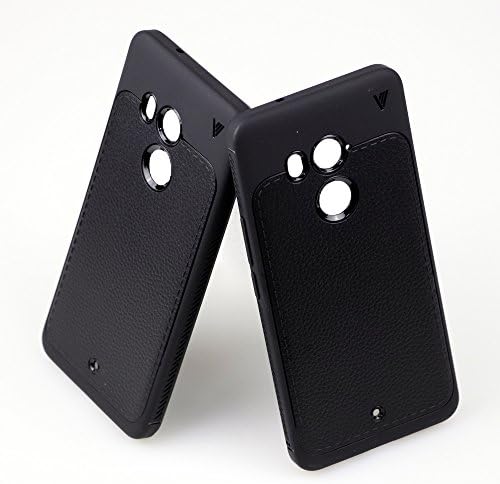 BaLeeLu Phone Case for HTC U11Plus(U11+) Case Cover Luxury Litch Leather Texture TPU Silicone "V" Word Phone Cases Black 1Pcs