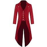 Runcati Mens Steampunk Victorian Jacket Gothic Tailcoat Costume Vintage Tuxedo Viking Renaissance Pirate Halloween Coats