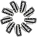 Jmkcoz 20pcs Snap-Comb Wig Clips with Rubber for Hair Extension Hairpiece DIY Clip in Hair Extensions 10-Teeth Wigs Weft Black Colorthumb 4