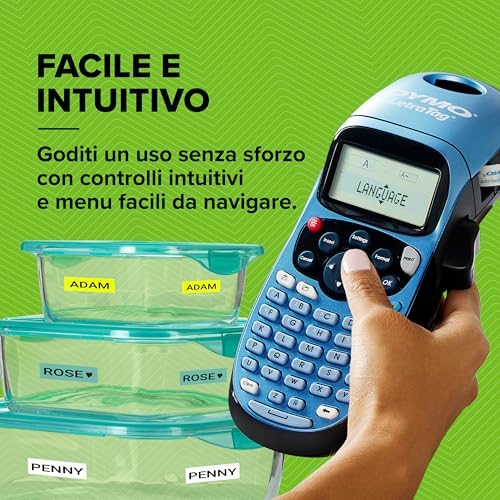 LetraTag LT-100T Etichettatrice | Macchina etichettatrice palmare | Tastiera ABC/Display LCD a 13 caratteri | Ideale per casa o ufficio