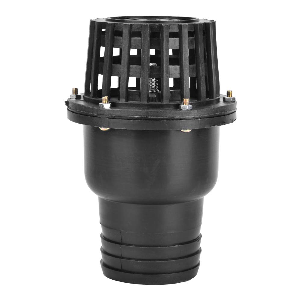 Check Valve for Fluid Machines 3in Black PVC Low Pressure Flat Foot Valve with Threaded Tube Fittings