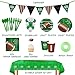 Football Party Supplies and Decorations Set-Serves 24 Include Tablecloth,Plates, Flatware, Cups and Football Flag Paper Napkins,Hanging Swirl,Banner,Balloons for Football Party