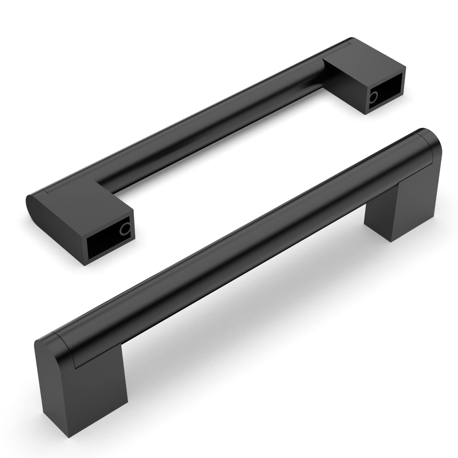 Amerdeco Pack of 5 Furniture Handles Stainless Steel Matte Black Cabinet Handles Kitchen Handles 128mm Hole Spacing Drawers Handles Zinc Alloy Drawer Handles Handles for Kitchen Cupboards