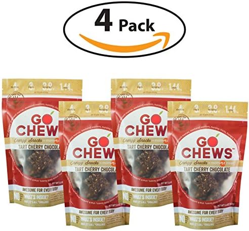 Momme Meals Large-Go Chews Tart Cherry Chocolate - Healthy Snacks for Adults & Kids - Organic & Allergen Friendly Ingredients - No Dairy, Soy or Peanuts - Gluten Free Snacks - 5.6 Ounces (Pack of 4)