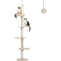 CAT★ PAWZ Road Cat Tree 5-Tier Floor to Ceiling Cat Tower Height