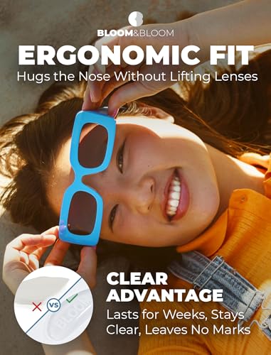 Premium Eyeglass Nose Pads 6 Pairs – Clear Silicone Anti-Slip Stick-On Pads for Glasses, Sunglasses – Adhesive – BLOOM & BLOOM