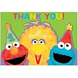 Amscan Sesame Street 1st Birthday Thank You Cards party supplies, Green