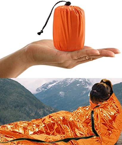HONYAO Sleeping Bag, Emergency Bivvy Bag Rescue Survival Emergency Blanket Reusable for Outdoor Camping Hiking