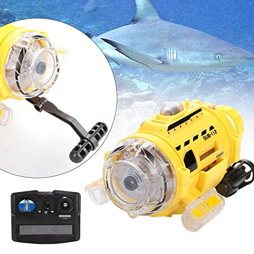 Hanbaili Remote Control Submarine Small Mini Camera Submarine with RC Yellow Feeding Education
