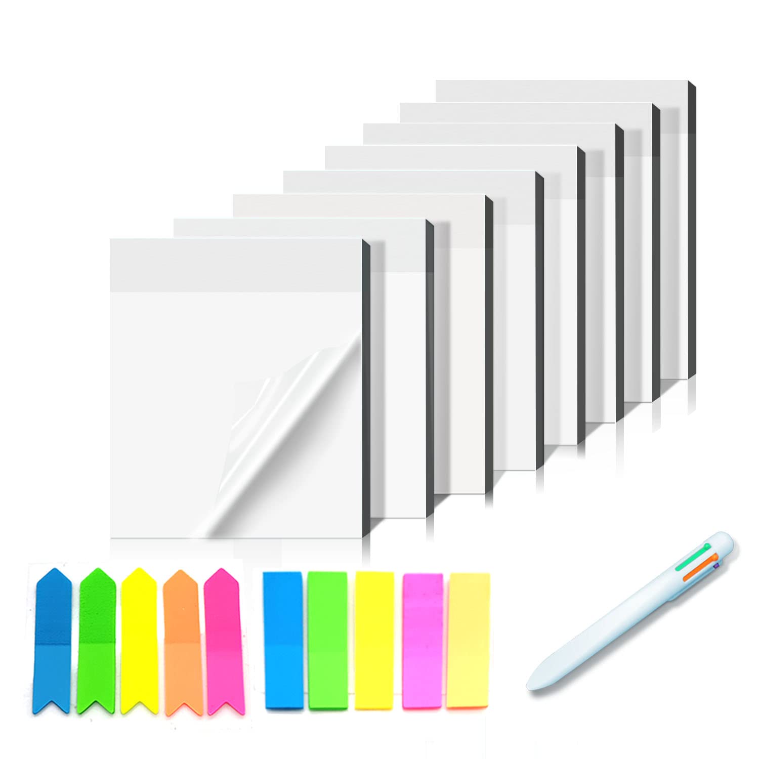 400Pcs Transparent Sticky Notes, Clear Sticky Note Pads 70 * 95mm Waterproof Translucent Sticky Note Tab, Sticky Note Pad Perfect for Studying, Reading, Learning, Apply to Office, School and Home