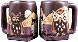 One (1) MARA STONEWARE COLLECTION - 12 Oz Coffee Cup Collectible Square Bottom Dinner Mugs - Night Owl