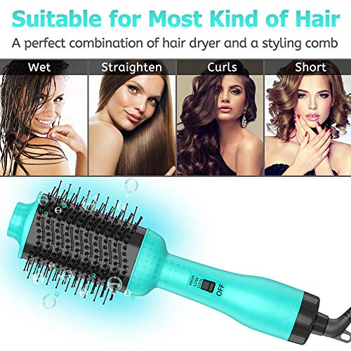 Hair Dryer Brush, Upgrade 5-in-1 Hot-Air Brush, One Step Hair Dryer & Volumizer, Negative Ion Reduce Frizz Static Hair Straightener Curler Brush, Professional Hot air Hair Styler Brush, for All Hair
