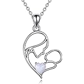 VONALA Sterling Silver Necklace Mother/Mother Daughter/Infinity/Heart/Rose Pendant Necklace Jewelry Gift for Women