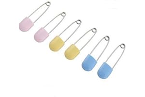 PULABOSafety Locking Pins Assorted Color Nappy Pins Baby Kids Diaper Pins 6Pcs New Released and Popular