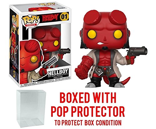 Hellboy Comic Hellboy with Jacket Pop Vinyl Figure and (Bundled with PROTECTOR CASE)