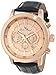 Lucien Piccard Men's 12011-RG-09 Monte Viso Chronograph Rose-Gold Tone Textured Dial Leather Band Watch