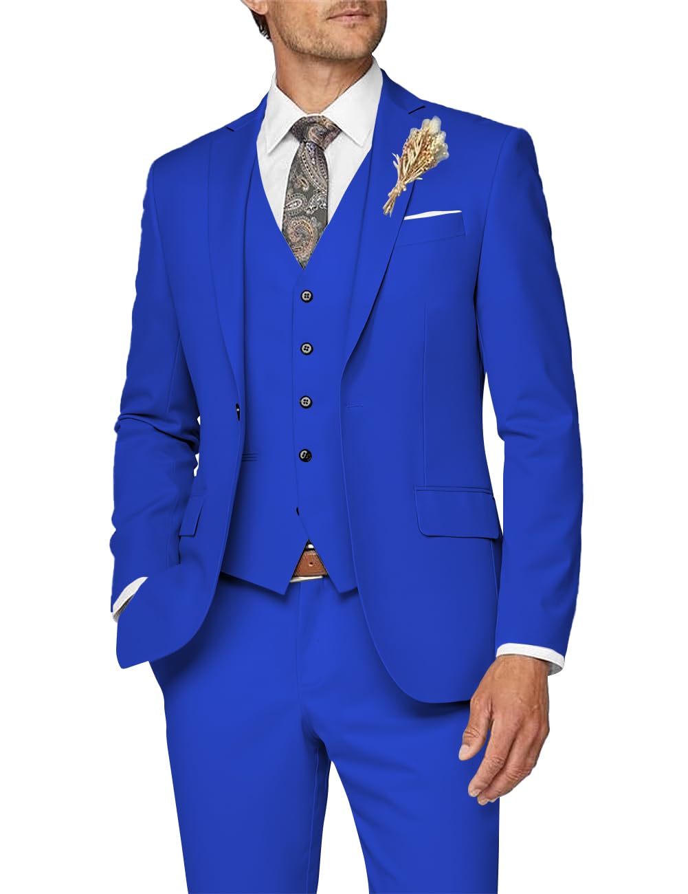 Wangyue Men Suit 3 Piece Suits for Men Wedding