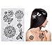 ABOAT Pack of 9 Sheets Henna Temporary Tattoo Black Art Sticker