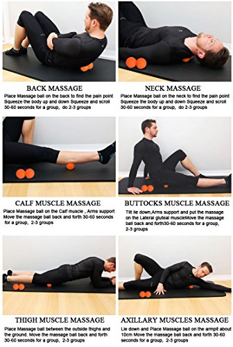 7TECH Peanut Massage Ball for yoga Muscle Relaxation Acupressure the Deep Massage of whole body Arthritis, Diabetics, Neuropathy, Back, Foot Arch & Heel Pain Relief Orange