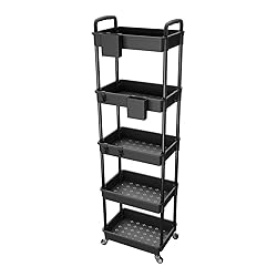 5 Tier Rolling Utility Cart with Handle,REBECAT