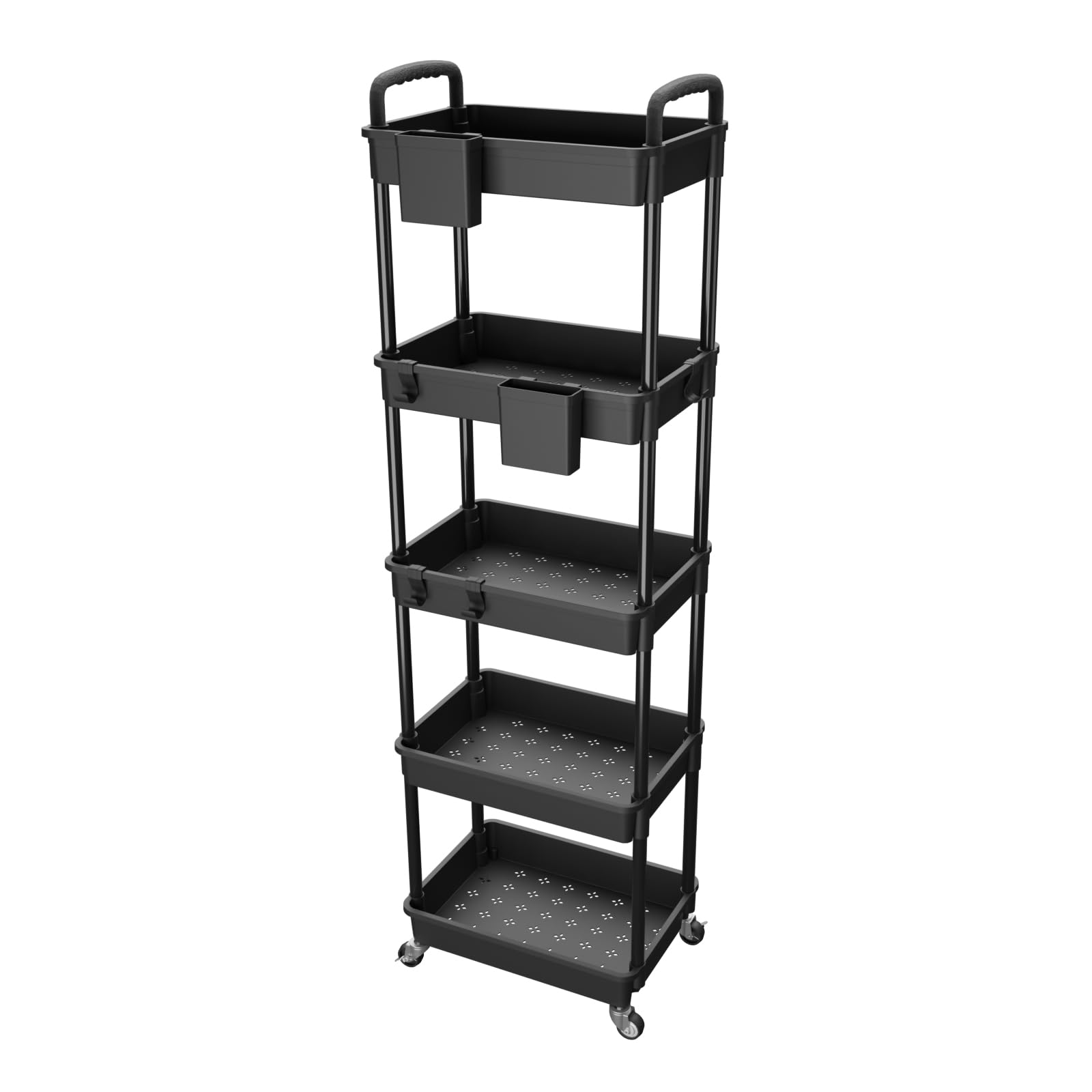 5 Tier Rolling Utility Cart with Handle,REBECAT