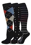 Ladies 3 Pair Pack Compression Socks (Assorted II)
