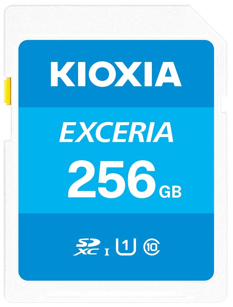 KIOXIA LMEX1L256GG2 Exceria Sd MicroSd Memory Card, 100Mb/s Full HD Recording, Blue, 256 gb