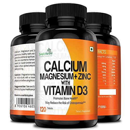 Simply Herbal Calcium Magnesium Zinc Vitamin D3 Supplement Tablet for Men & Women With Vitamin B12 Promote Bone Density & Muscle Growth Helps to Fight Bone Loss 120 Tablets 4 Simply Herbal Calcium Magnesium Zinc Vitamin D3 Supplement Tablet for Men & Women With Vitamin B12 Promote Bone Density & Muscle Growth Helps to Fight Bone Loss 120 Tablets - Image 4