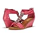 DREAM PAIRS MULAN Womens Gladiator Adjustable Buckles Straps Low Wedge Back Zipper Summer Sandals