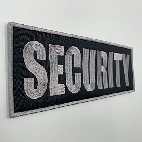 uuKen Large Embroidery Fabric Cloth Gray Security Patch 11x4 inches for Uniforms Vest and Tactical Clothing (Gray, XL 11"x4")