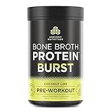 Ancient Nutrition Bone Broth Protein BURST Pre-Workout Energizer, Coconut Lime Flavor, 30 Servings Size - Powered by Ancient Superfoods, Adaptogenic Herbs and Organic Coffee Berry