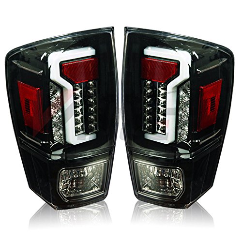 Winjet WJ20-0466-16 2016-2017 Toyota Tacoma LED Glow Bar Tail Light Set Glossy Black