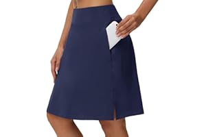 HCYXMFC Women's 20" Knee Length Skorts Skirts Athletic Tennis Golf Running Modest Casual Sport Skorts with Pocket.