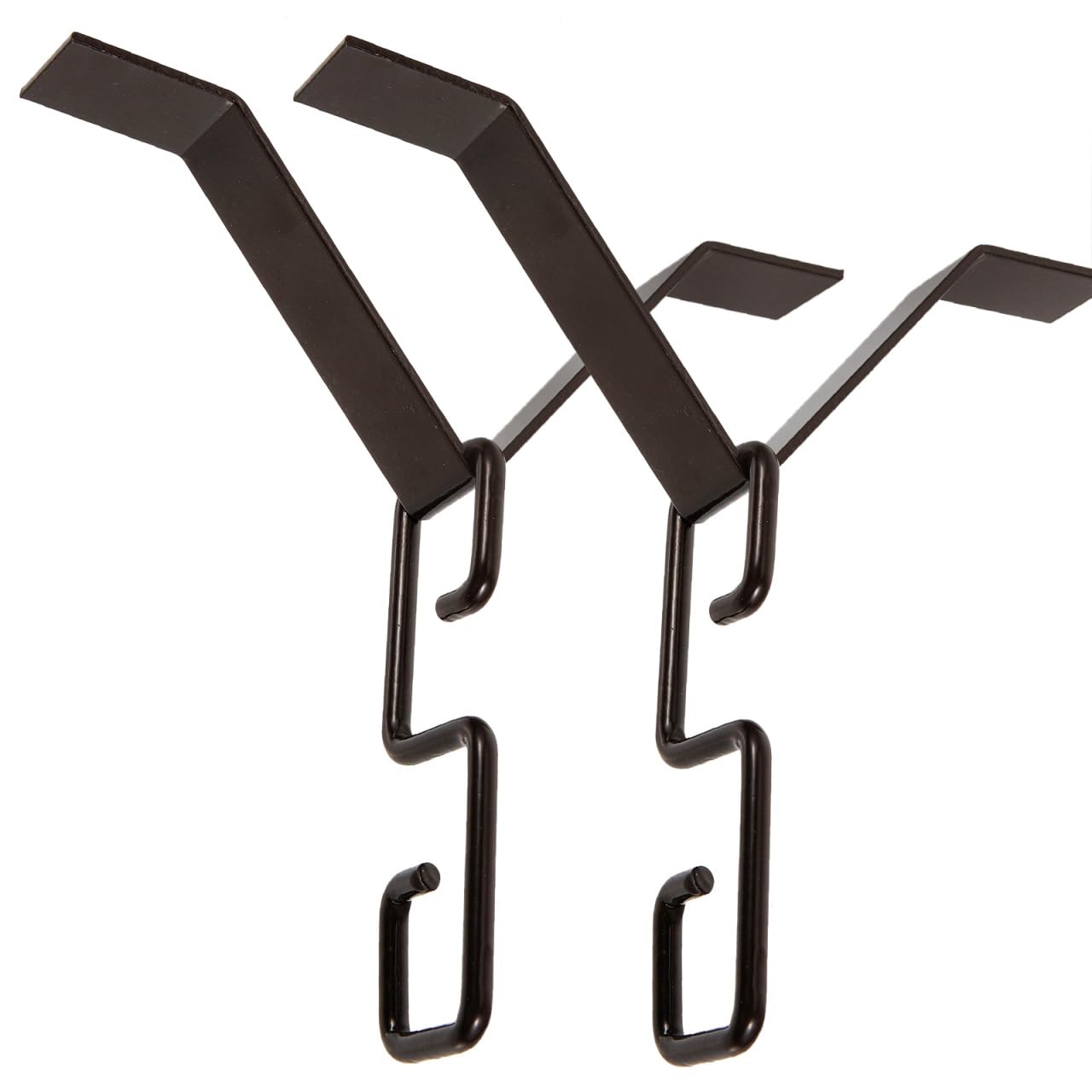 Angoily Rain Chain Hook Set with V-Shaped Metal Adapter for Easy Installation and Splash Reduction Outdoor Gutter Mounting Hooks Suitable for Standard Drains Black Finish