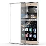 Huawei P8 Case - MoKo Halo Series Back Cover with TPU Cushion Technology Corners + Clear Back Panel Bumper Cover for Huawei P8 5.2 Inch Smartphone 2016 Release, Crystal CLEAR