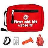 Travel First Aid Kit for Car with 3 Handy Survival Tools - Organized Labeled Compartments