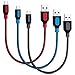 Canjoy USB Type C Cable, 3Pack 1ft Short USB C Cable Braided USB C Charger Cord Compatible Samsung Galaxy S10e S10 S9 S8 Plus, Note 9 8, Moto X4 G6 Z3 (Red Blue Grey)